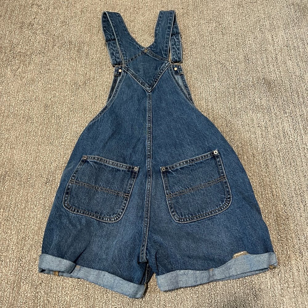 Old Navy Overalls Womens Small Blue Denim Dark Wash Bib Jump Suit American